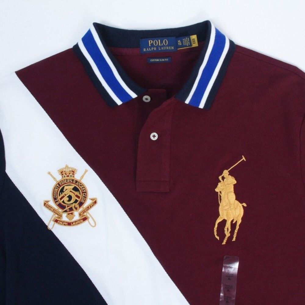Polo Ralph Lauren NWOT Mens XL BIG PONY Crown Crest Colorblock Polo Shirt